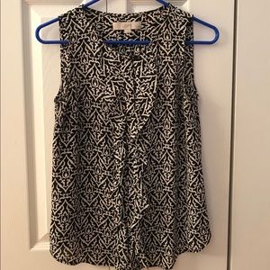 LOFT black & Cream Sleeveless Women’s Blouse